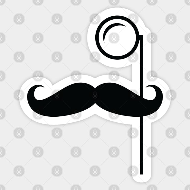 Monocle and Mustache Dapper Gentleman Sticker by creativecurly